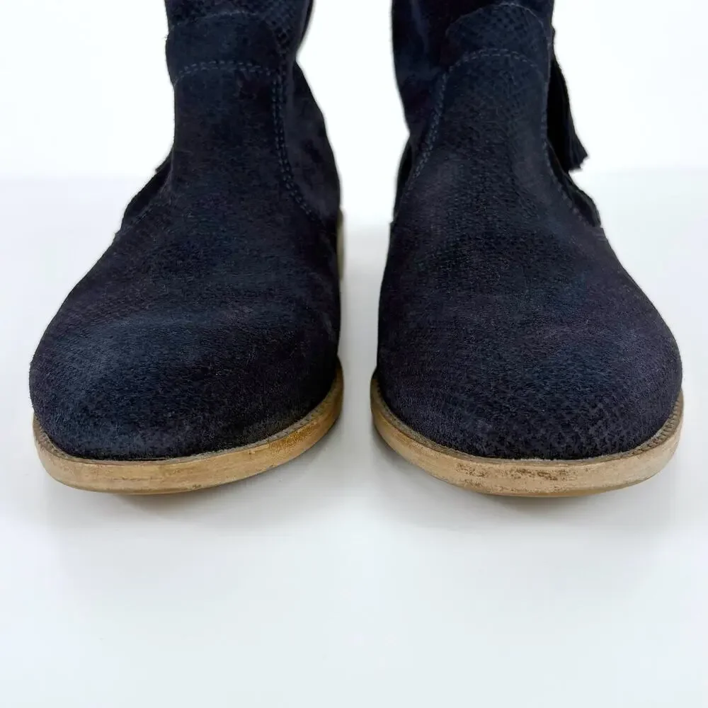 Tamaris Cigarra Suede Leather Ankle Boots in Blue Size 39